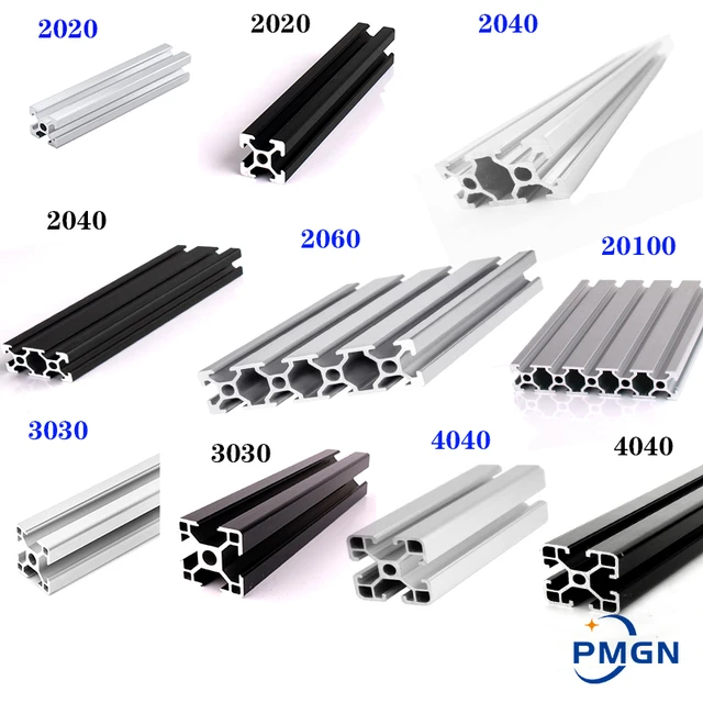 Aluminum T-slot 2020 extruded profile 20x20-6 Length 200mm (<8), 4 pieces  set