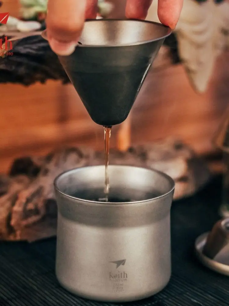 

Keith Titanium 220ml Coffee Cup Portable Tea Strainer Ultralight Lightweight Coffee Filter Funnel Only 108g Ti3911