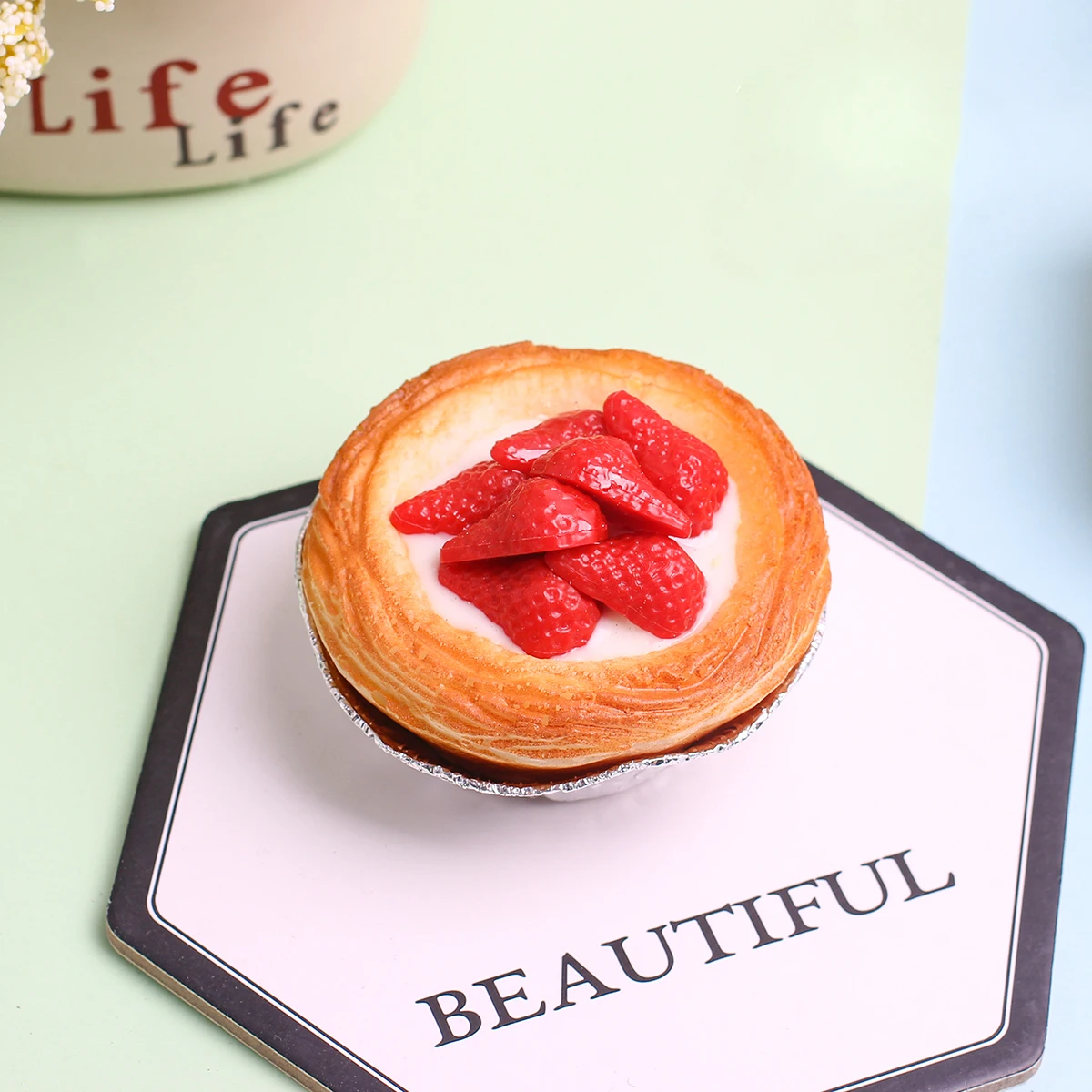 Artificial Egg Tart Cake Dessert 1PC Wedding Party Decoration Cake Decoration Photography Professional Food Simulation Model food model food photography props