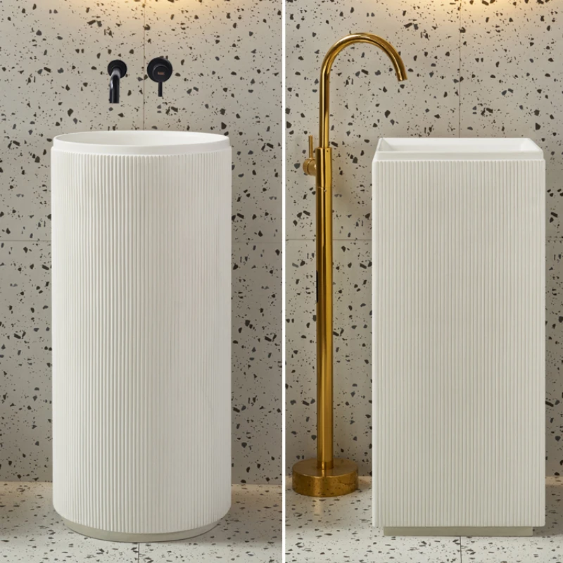 

Column-mounted washbasin cylindrical sink