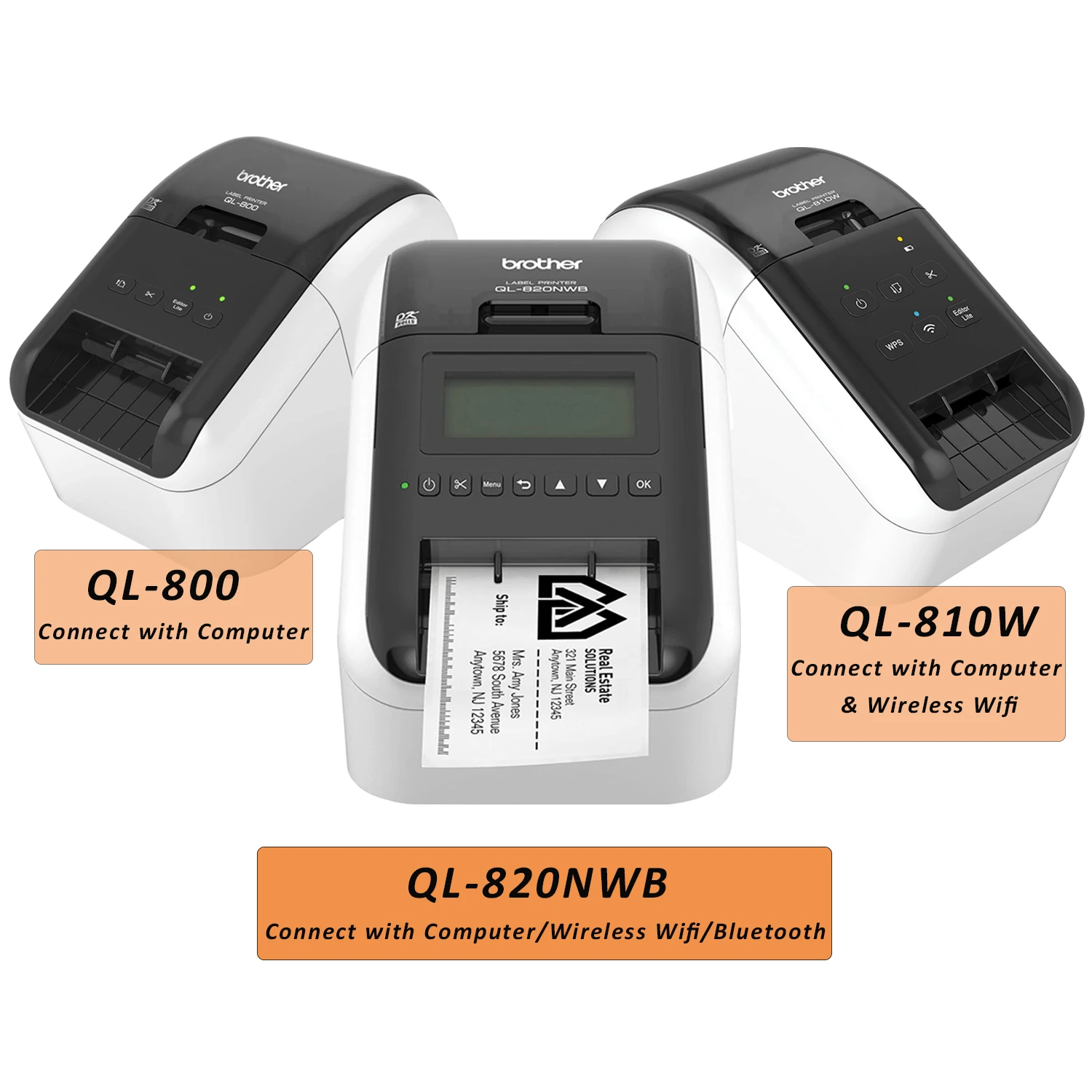 Brother QL800 QL810W QL820NWB HighSpeed Professional Label Printer