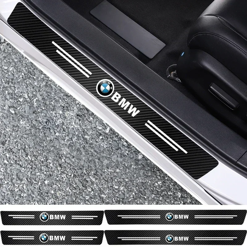 Car Protection Stickers Leather sticker Car Door Decals Carbon Fiber Threshold Anti Scratch For BMW X1 X2 X3 X5 X4 F20 F10 F07 E70 E46 E90 E92 E60 E39 car protection stickers