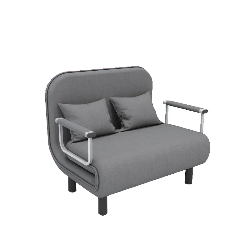 Sofà Cama Plegable Simple Gris Para Apartamento, Cama Pequeina Familiare, Silla Reclinabile Semplice, Muebles De Cama Individuale