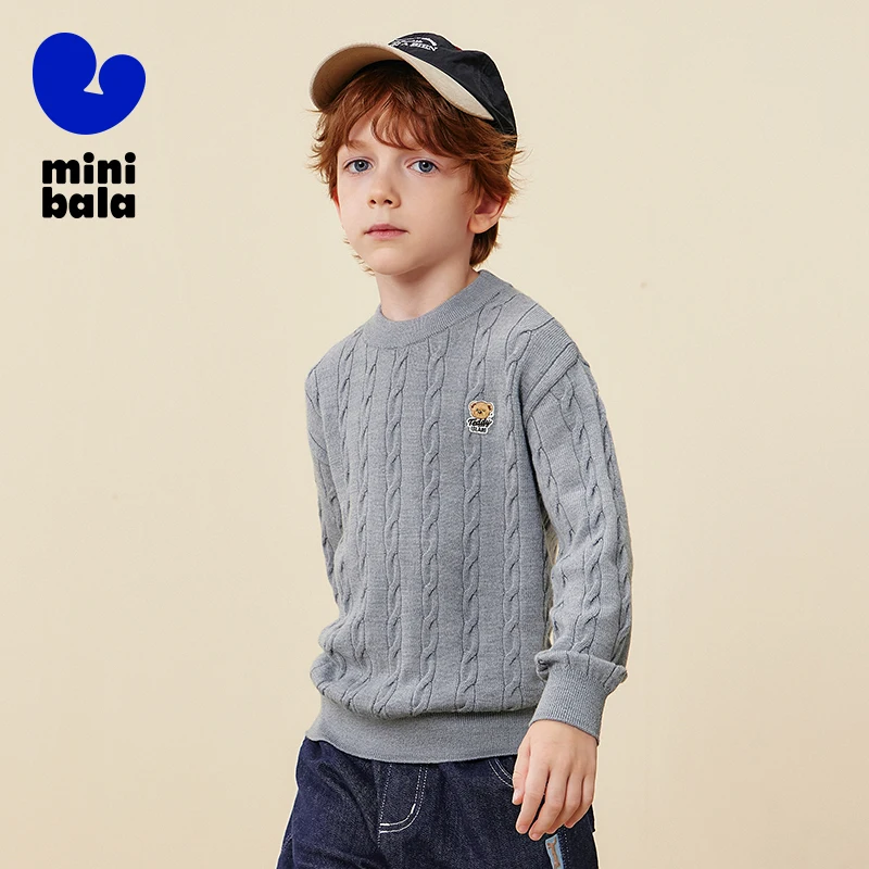 미니 발라 키즈 울 스웨터 2025 겨울 신상 피부 친화적 부드러운 니트 풀오버