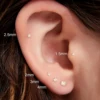 2/6PCS Stainless Steel Gold Color 18G Nose Stud Cartilage Piercing Jewellery Helix Tragus Lip Flat Back Tiny Earrings for Women 2
