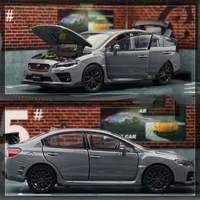 1/32 Subarus WRX STI Alloy Sports Car Model Diecast Simulation Metal Toy Race Car Model Sound and Light Collection Children Gift 1