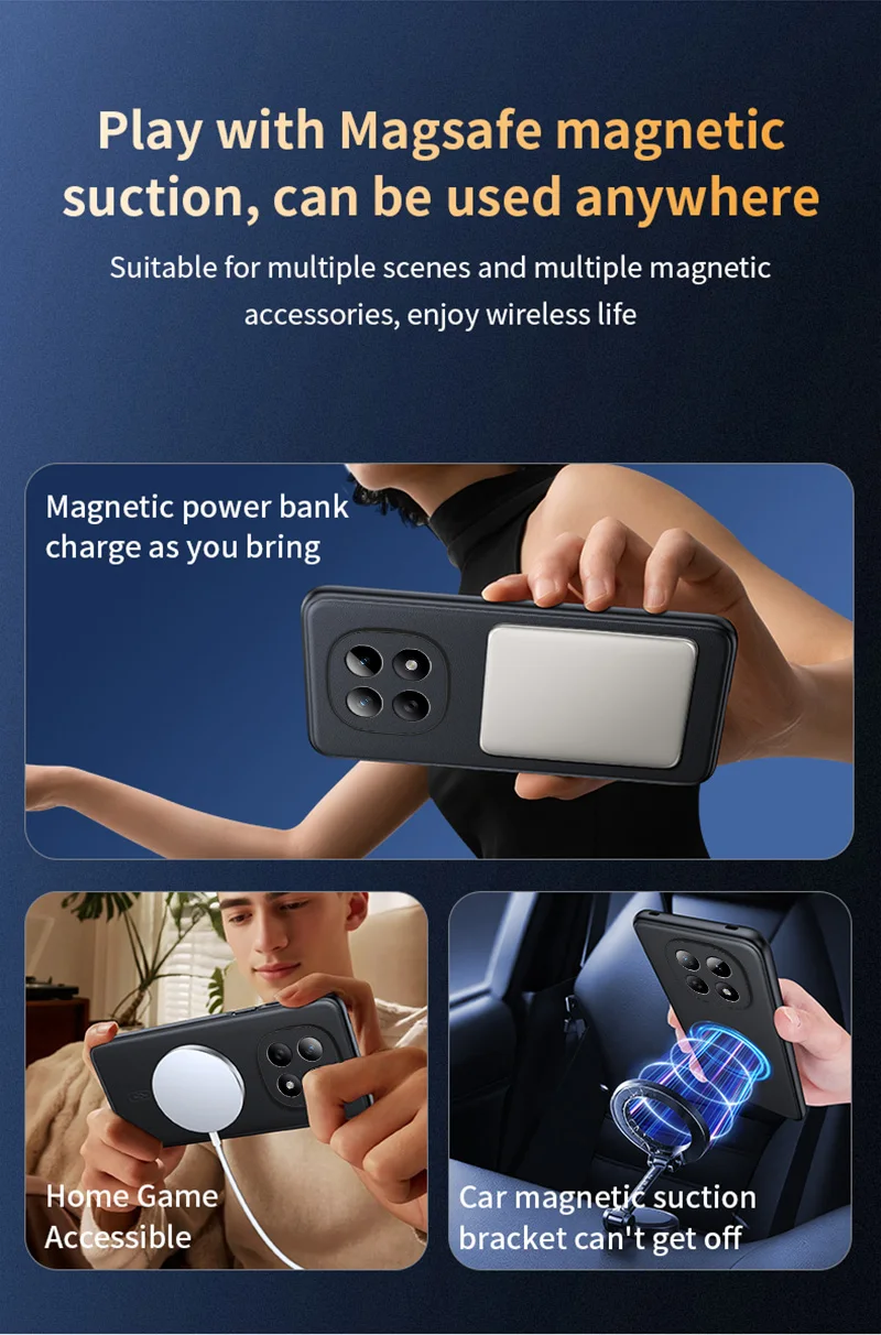 Für Redmi Note 15 4G Hülle Magnetisches Leder-Schutzcover für Redmi Note 15 4G Anti-Fingerabdruck Rutschfest PC+TPU – Detail 10