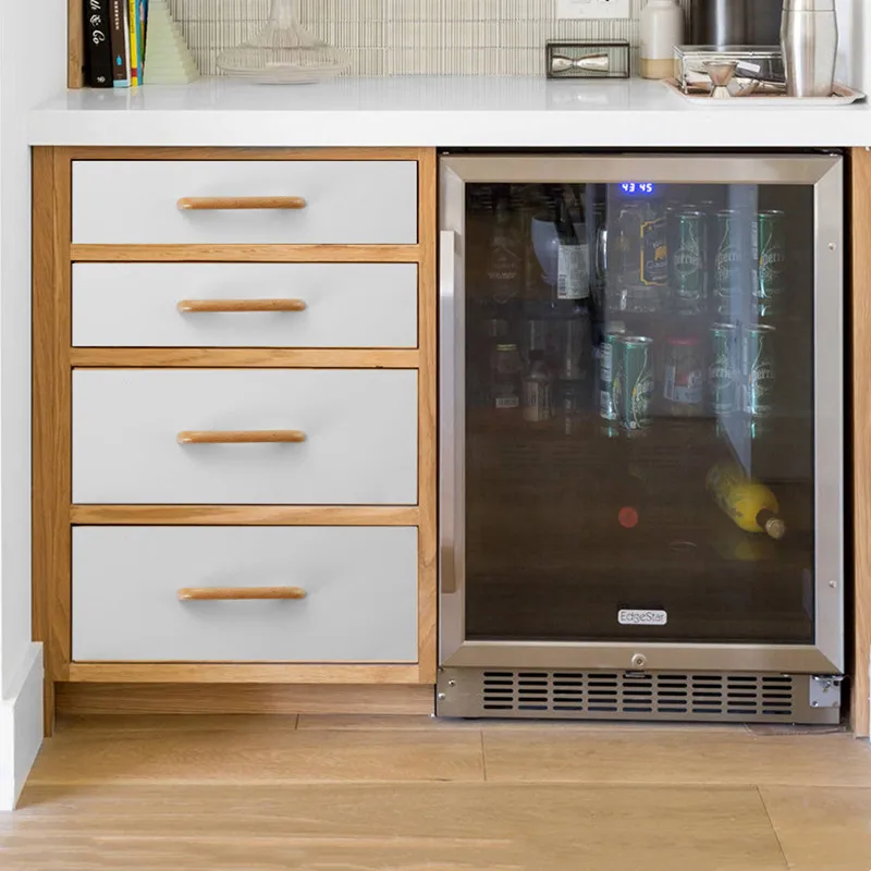 Maniglie Per Cassetti In Legno Faggio - Set 10pz Con Viti, Foro 128mm - Foto 2