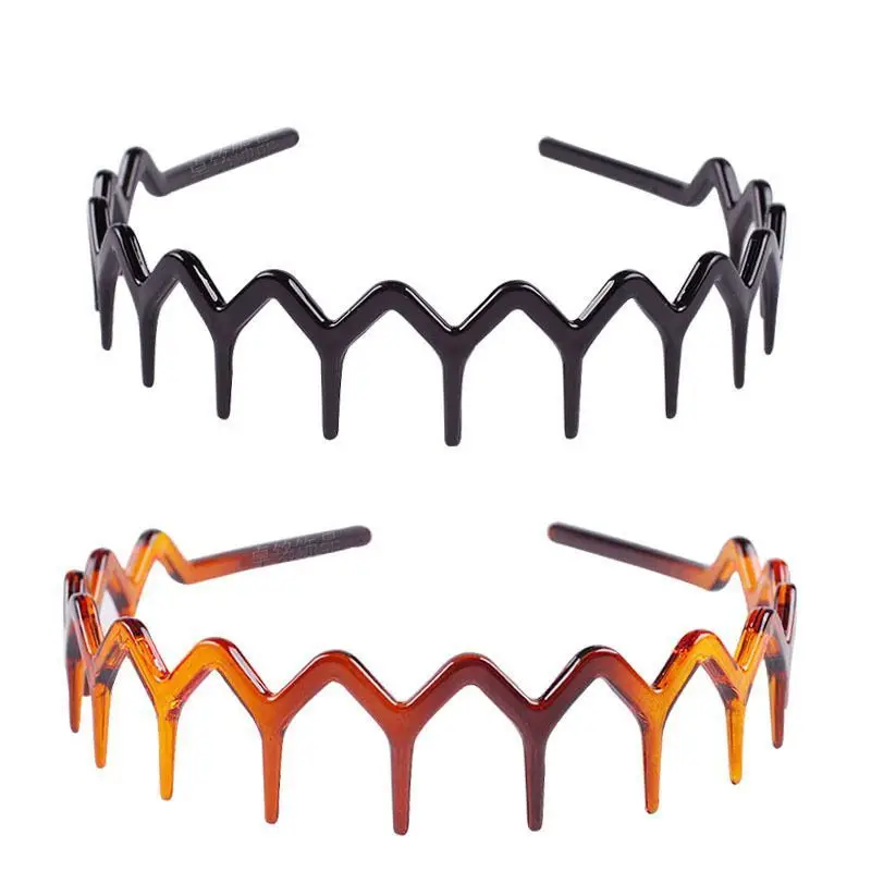2 Stück rutschfestes gezahntes Stirnband, minimalistisches Stirnband im koreanischen Stil, Pony, gebrochenes Haar, gepresstes Haar, Haarnadel-Haar-Accessoires – Detail 5