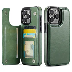 Premium PU Leather Wallet Case with Card Holder & Kickstand, Double Magnetic Clasp for iPhone 12 Mini(5.4
