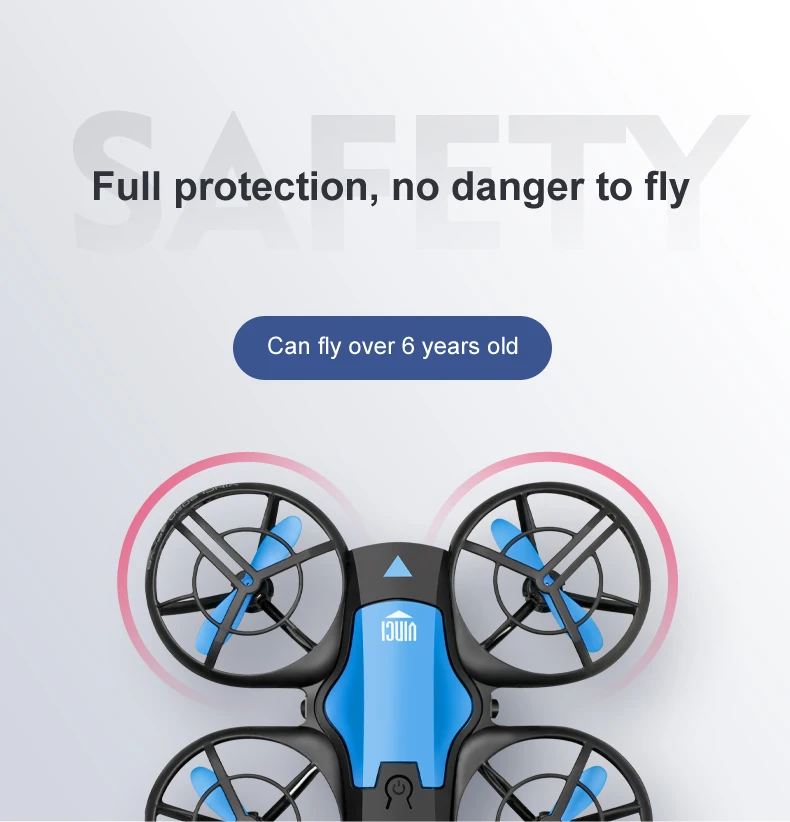 Description Picture 4 of itemNew V8 Mini Smart Drone WiFi FPV 8K HD Aerial Camera with Protective Cover Tumbling LED Light Quadcopter Children's Toy Gift