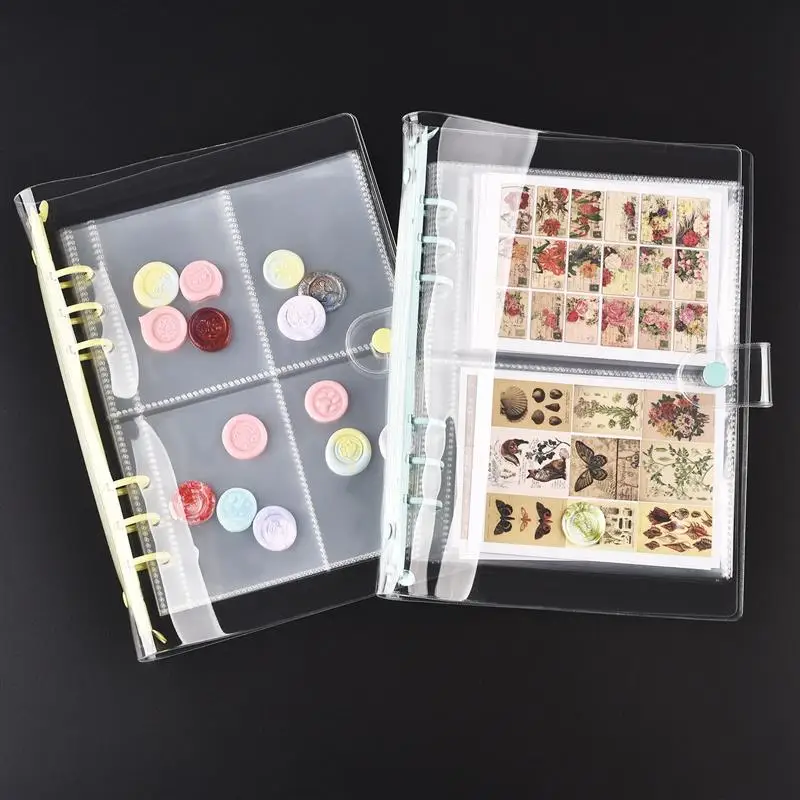 1/5/10pcs A5 6-Hole Strap Storage Clip And Craft Storage Bag Scrapbooking Cutting Die Organizing Sticker Storage Clip Storage Bag