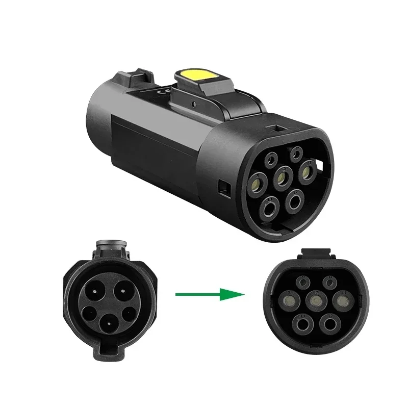 EV Charger Adapter J1772 to IEC62196 Adapter Type1 to Type2 EV 32A 1Phase 7.2kw Max Charger Converter