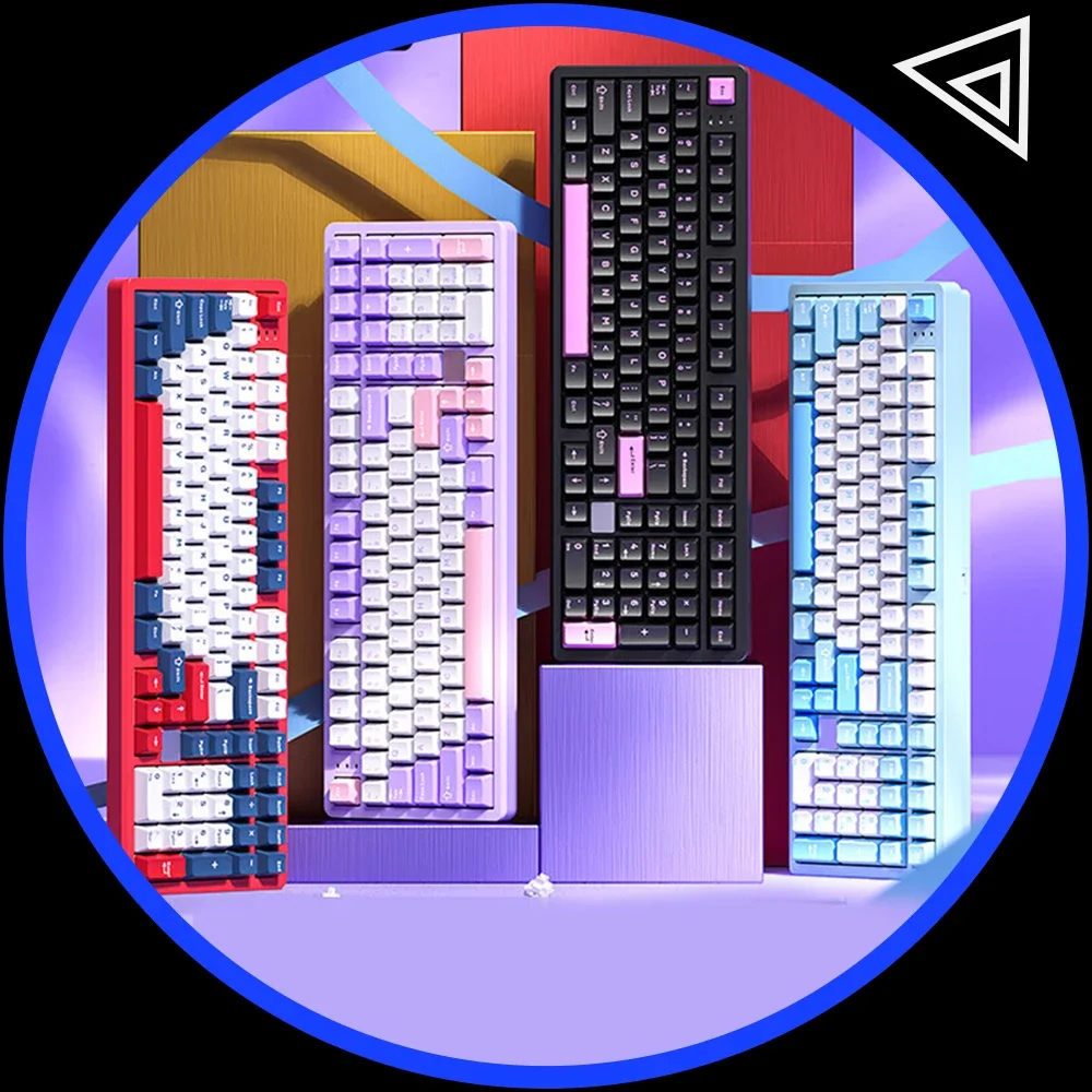LEOBOG Hi98 키보드 기계식 게임 유선 알루미늄 키보드 PBT 키캡 101 키 RGB PC/FR4 포지셔닝 플레이트 Pc 액세서리