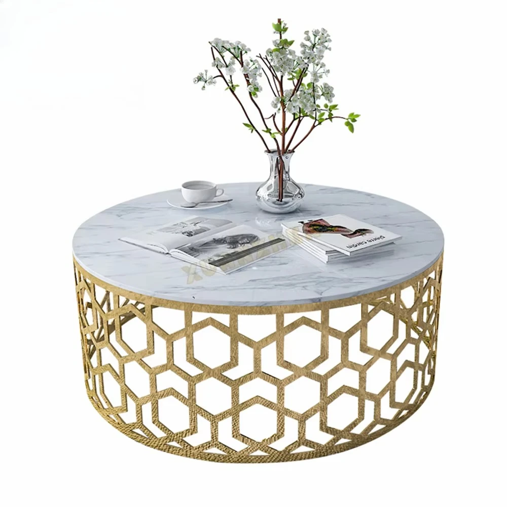 Stainless steel Foshan furniture coffee table marble luxury coffee table