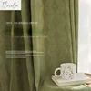 Chenille Blackout Curtains for Living Dining Room Bedroom Light Luxury French Matcha Green Sun Protection Home Decoration Custom 1