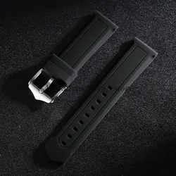 Versatile Silicone Watch Band - Premium Rubber Replacement Strap for Watches and Smartwatches (Black)
