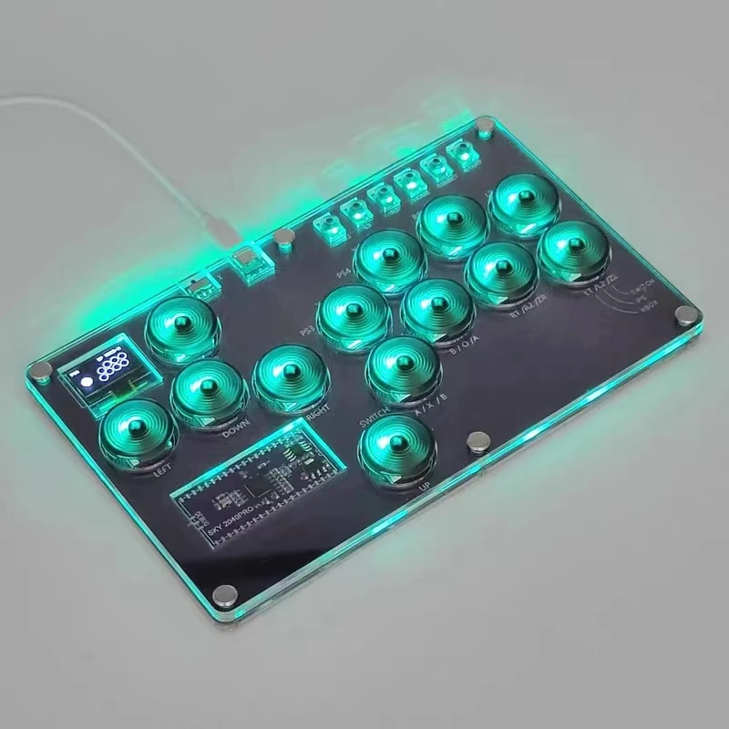 Raspberry pi Street Fighter Jogo Tekken Punk Ps4 Joystick Axis Sky2040 Teclado de Luta - Image 5