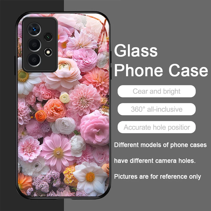 Floral Luxury Fresh Flower Pattern Glass Phone Case