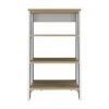 Linen Cabinet Jenne, Four Open Shelves, Light Oak / White Finish 2
