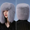 Winter Plush Faux Fur Hat for Women Thick Fluffy Ear Protection Cap Windproof Warm Headgear Bomber Hat Female Panama Russian Cap 5