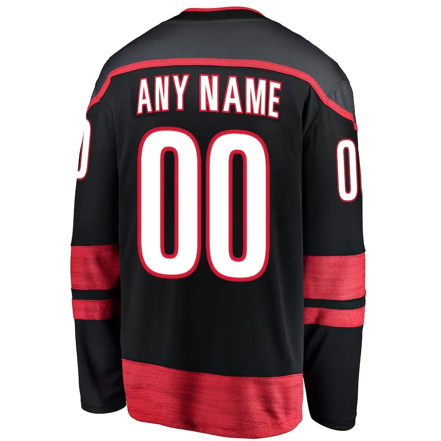 Maillot de hockey de Caroline cousu, nom n ° 20 Sebastian Aho 24 Seth Jarvis, haute qualité, vente en gros