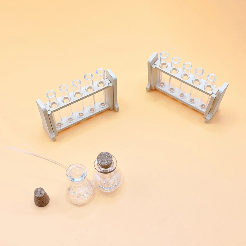 LABORATORIO Provette Con Rack -farmacia In Miniatura - Miniatura Casa Delle Bambole - Miniature Artigianali Fatte A Mano -CosediunaltroMondo - Italia