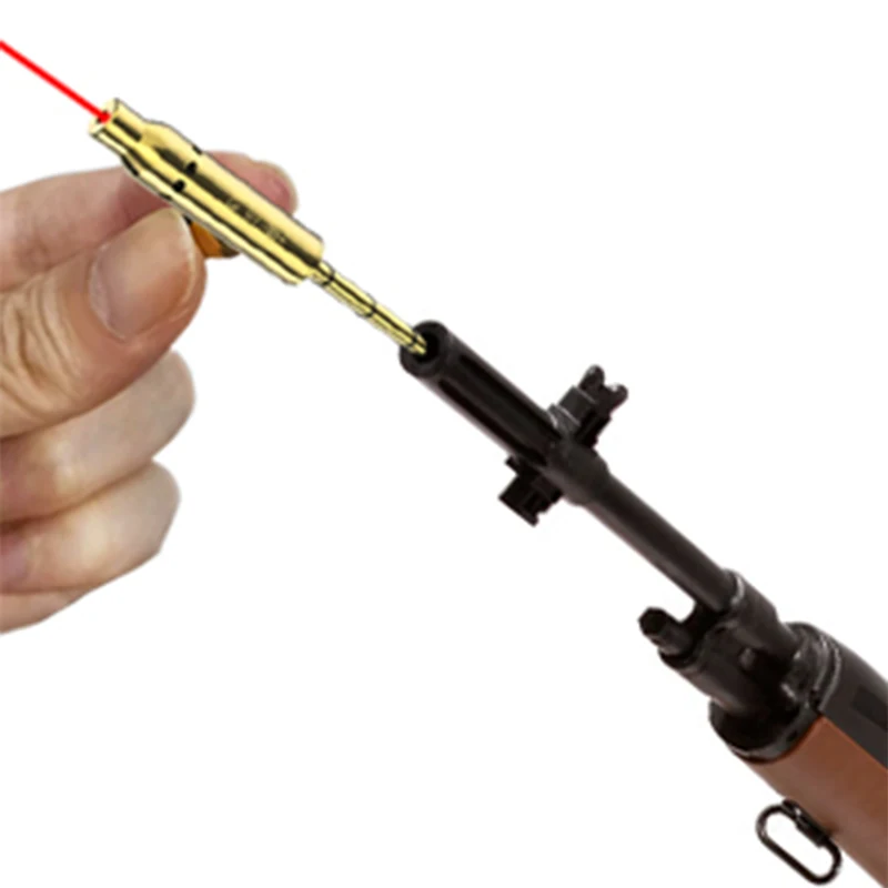 Gun Laser Bore Sight Pistol Rifle Red Dot Laser Pointer Cartridge Collimator Boresighter for 6mm 6.5mm 7.62mm/308Win .22lr