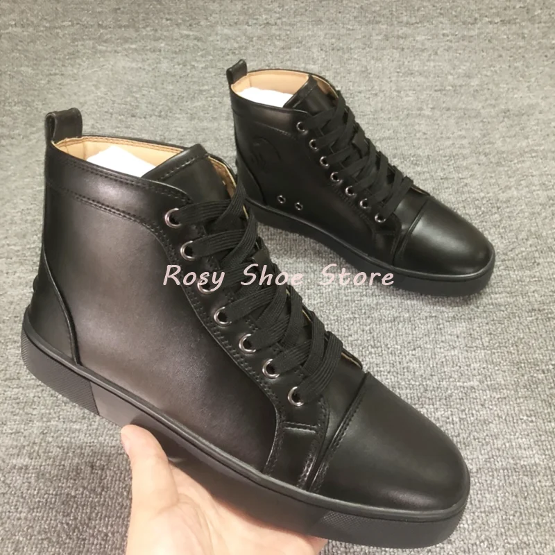 Men's and Women's Black Versatile Training Shoes Round Toe Lace-Up Flat Comfortable Sneakers Spring Autumn Fashion Concise Style 4