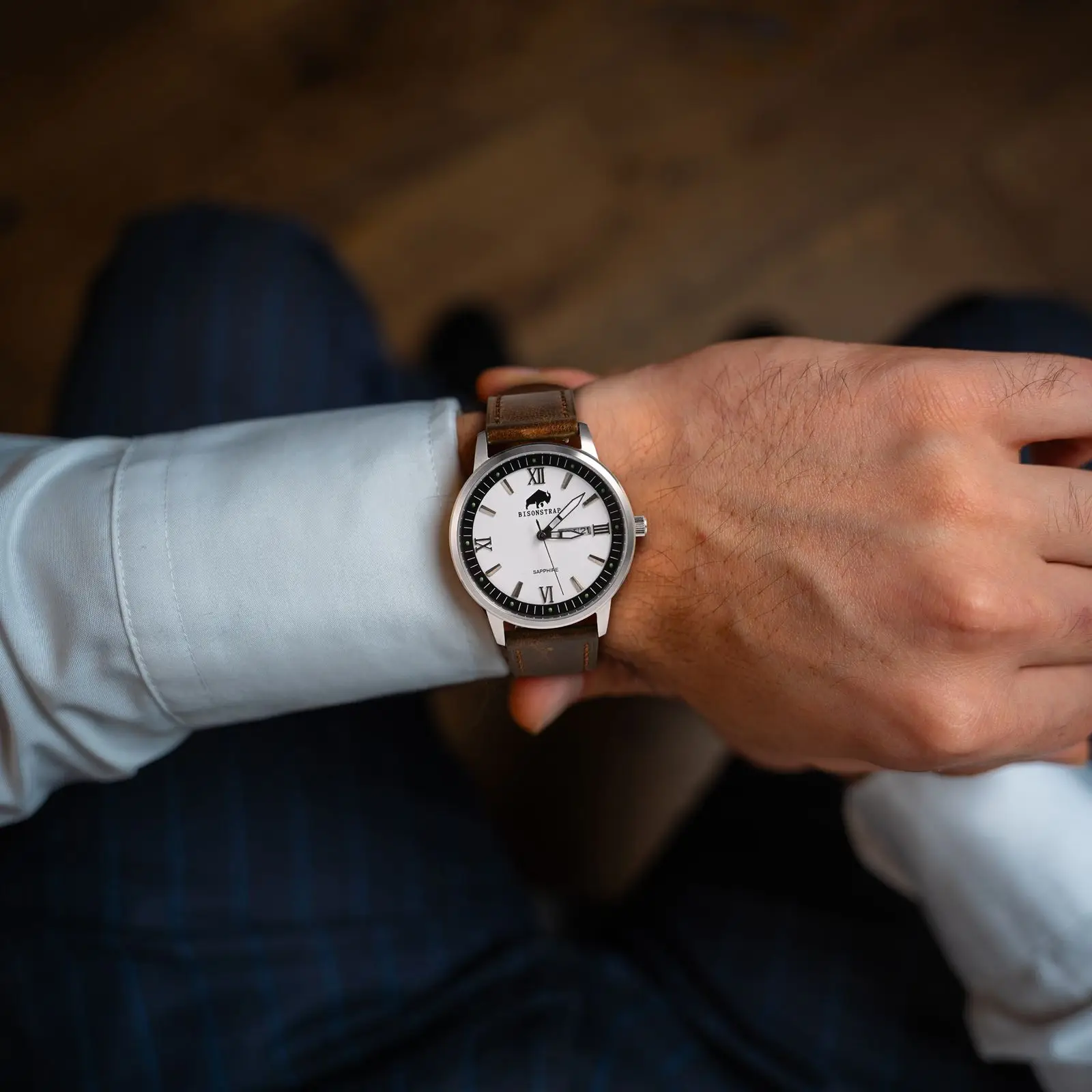 BISONSTRAP Leather Watch Band,18mm 20mm 22mm Men 's