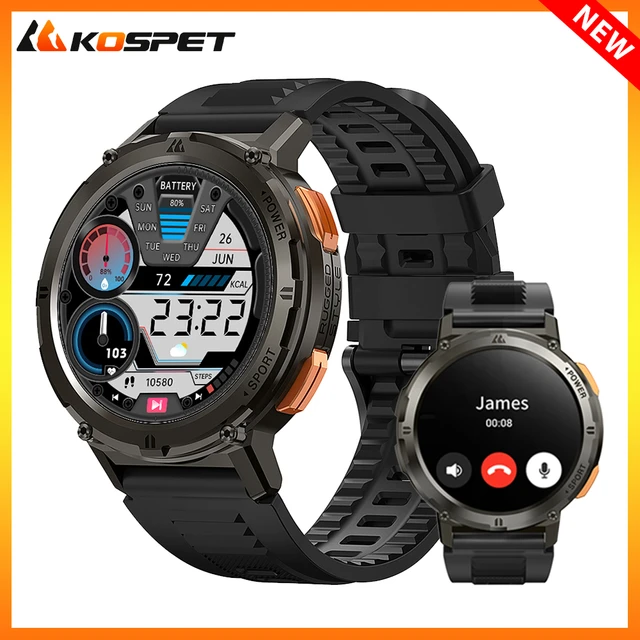 2024 NEW KOSPET TANK T2 Smartwatch militare da uomo 1.43 AMOLED assistente  vocale AI orologio da chiamata Smartwatch sportivo impermeabile IP69 per  uomo orologi impermeabili sporthorloges per Uomo Donna