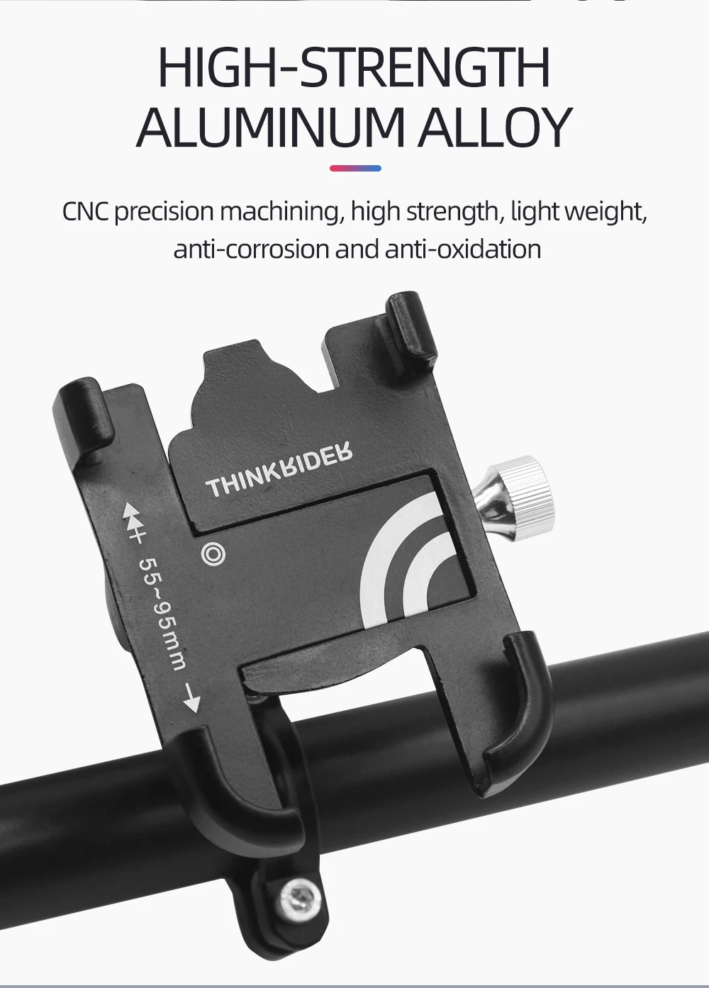 ThinkRider 360 Drehbare Bike Handy Halter Radfahren Halterung Aluminium Einstellbare Fahrrad Nicht-slip MTB Telefon Halterung Ständer – Detail 6