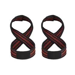 Ergonomic 8-Shaped Weight Lifting Straps for Enhanced Grip and Support in Fitness and Bodybuilding Workouts (Black)