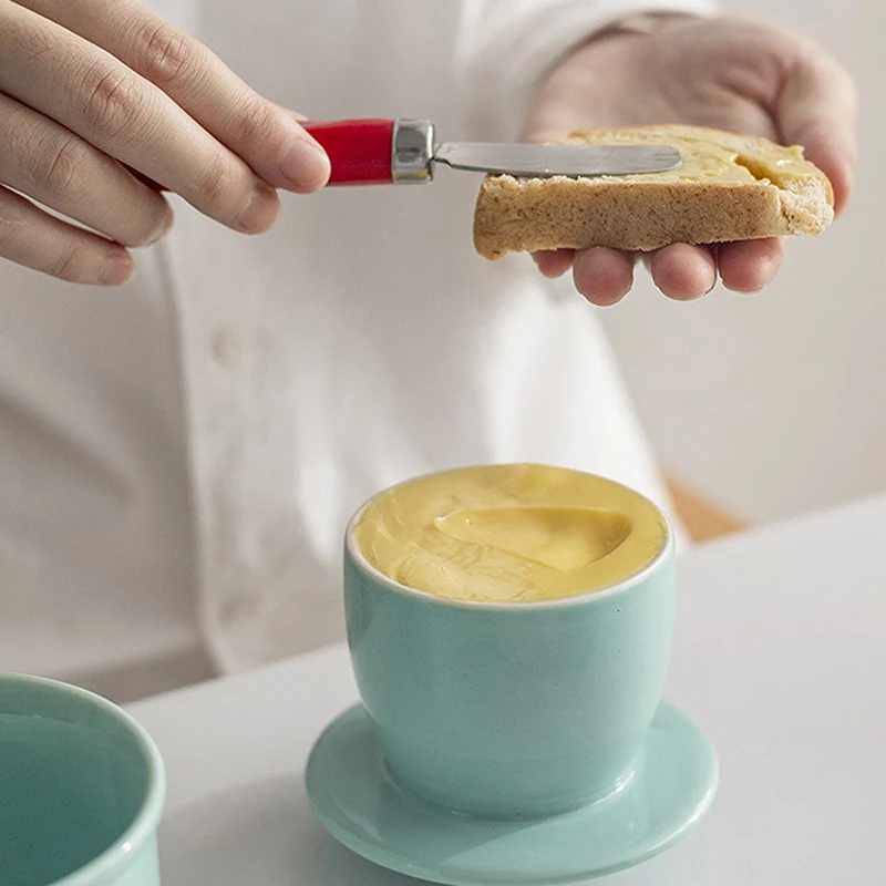 Butter Crock With Lid Modern Round Ceramic Butter Holding Plates Spreadable Porcelain Keeper Cheese Storage Container