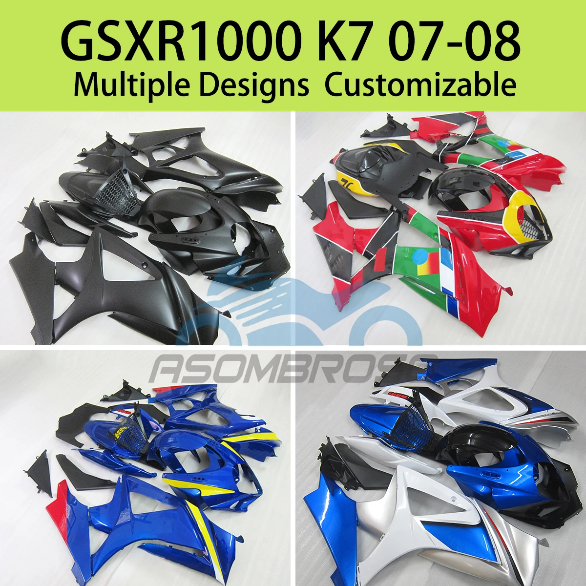 

GSXR 1000 07 08 Fairings Motorcycle for SUZUKI GSXR1000 K7 2007 2008 ABS Fairing Set Panel Kit Bodywork Fit