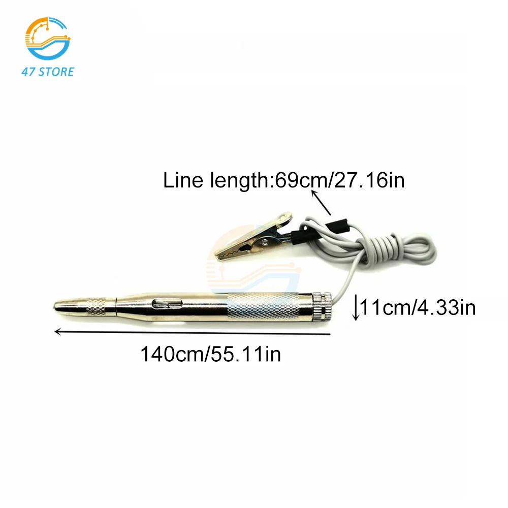 DC 6V-24V 12V Car Light Circuit Tester Probe Light System Test Probe Lamp Auto Light Lamp Voltage Test Pen Detector Copper 5