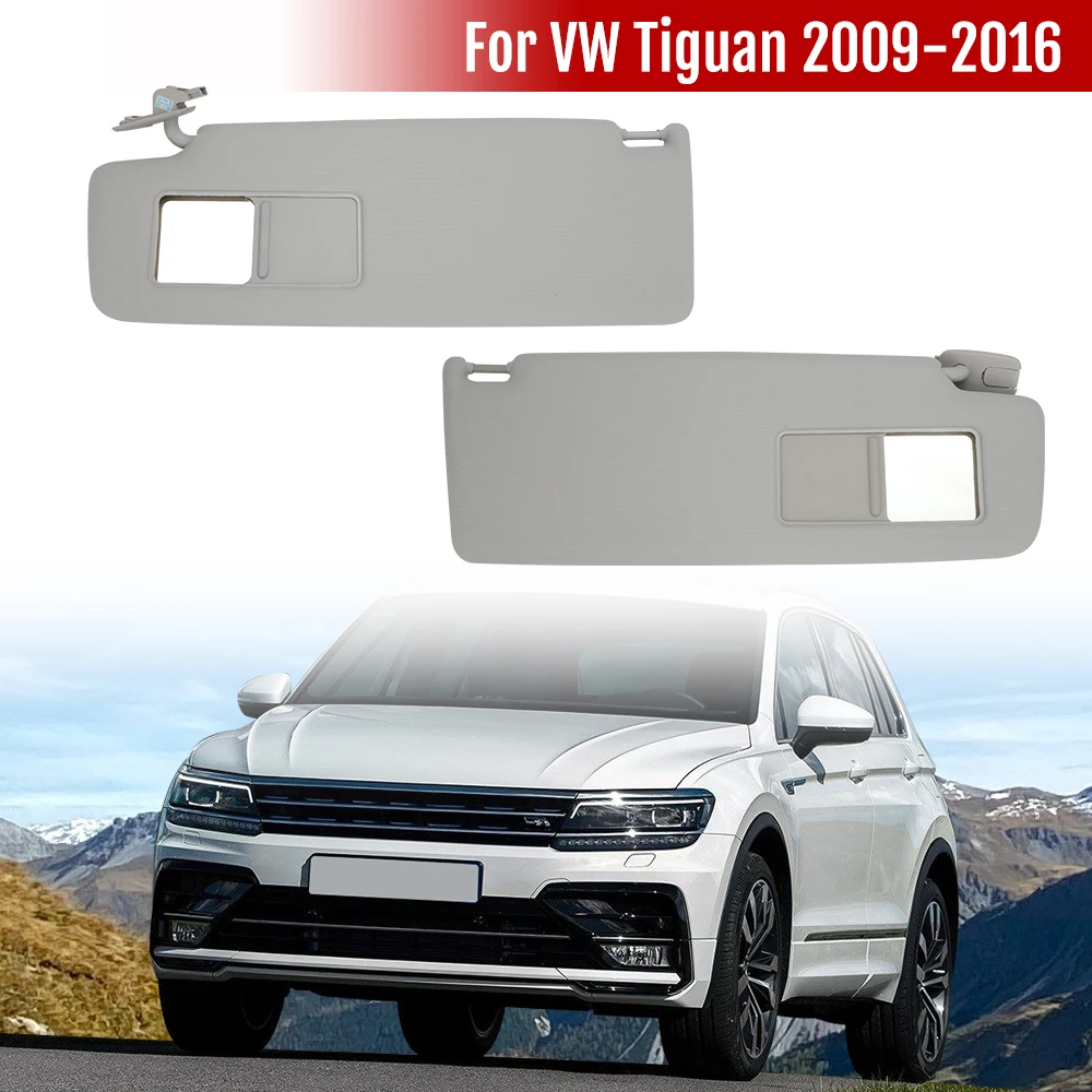 VW Tiguan 2009 2010 2011 2012 2013 2014 2015 자동차 액세서리, 램프 프론트 바이저 어셈블리, 거울 포함 인테리어 선바이저