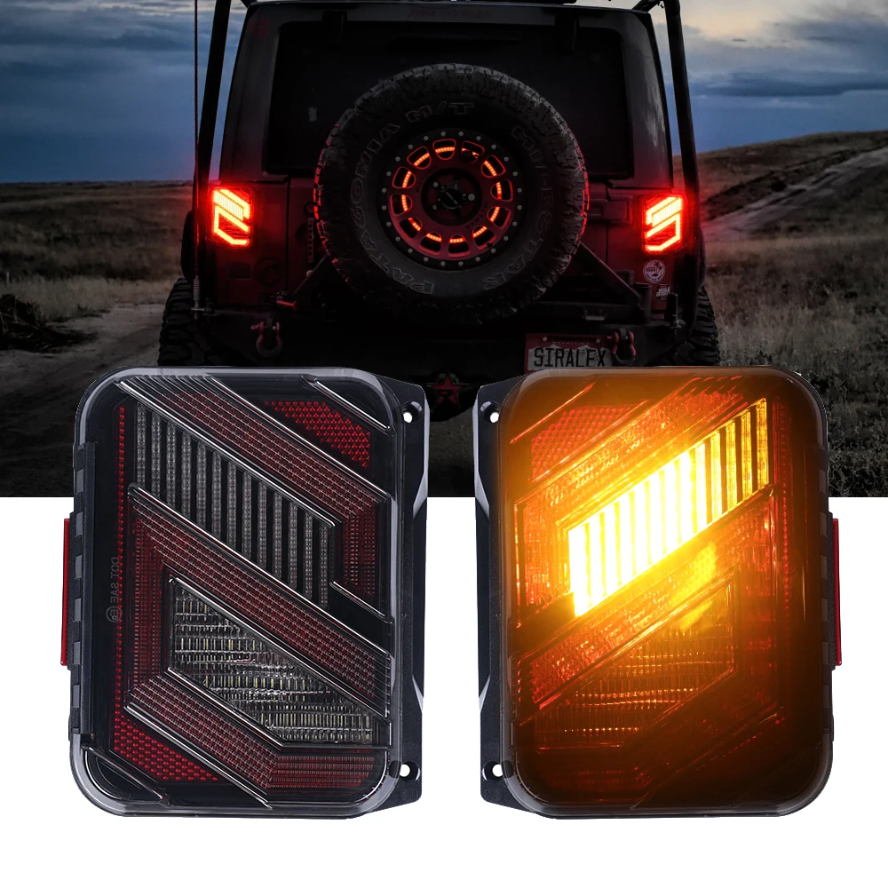 

DOT Approved LED Tail Lights For Jeep Wrangler JK JKU 2007-2018 Taillights With DRL,Turn Signal,20w Reverse Lamp 12V Taillamp
