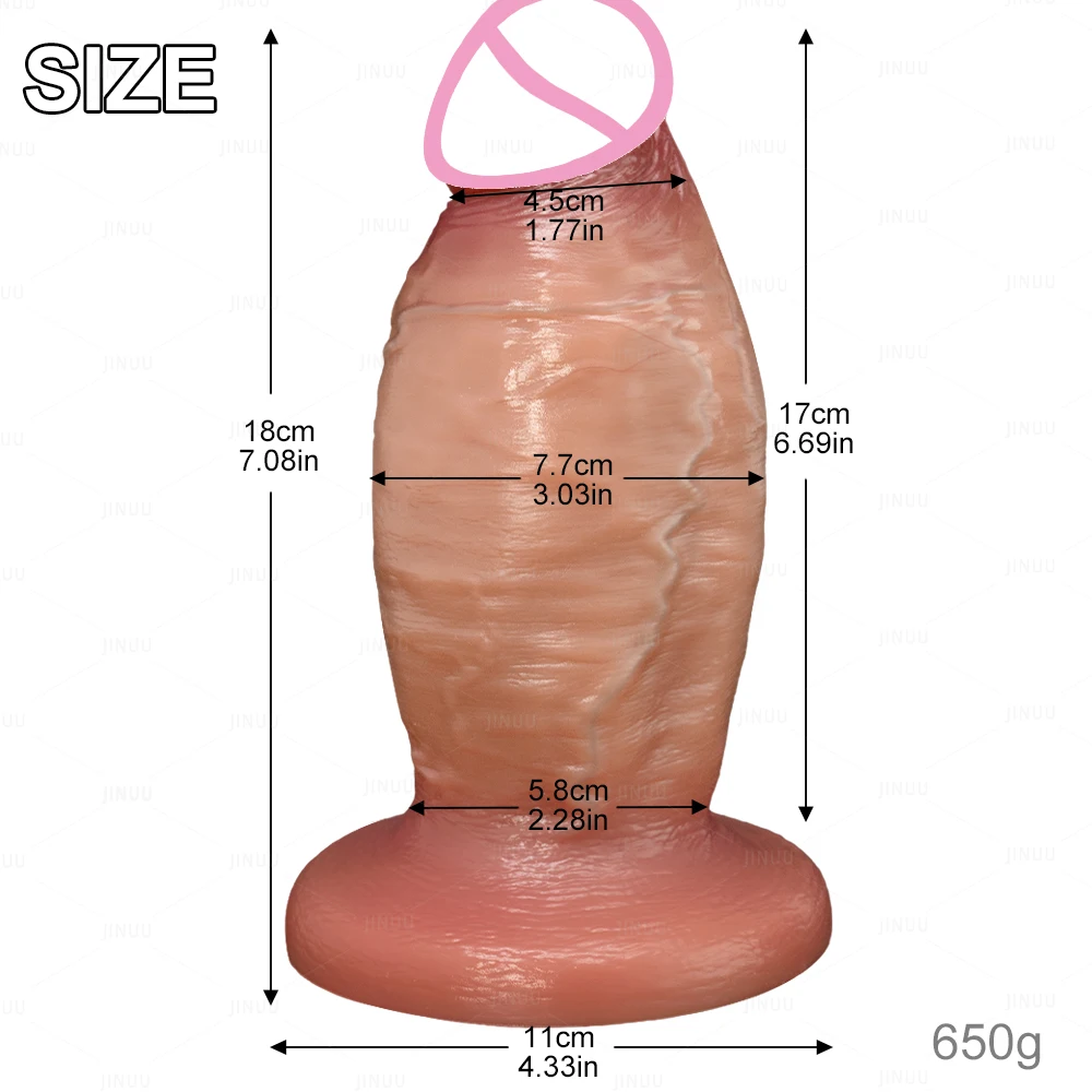 7" Diameter Thick Realistic Silicone Anal Dildo for Advanced Players No Balls Suction Cup Hands-Free Sex Toys for Women Men sex toys