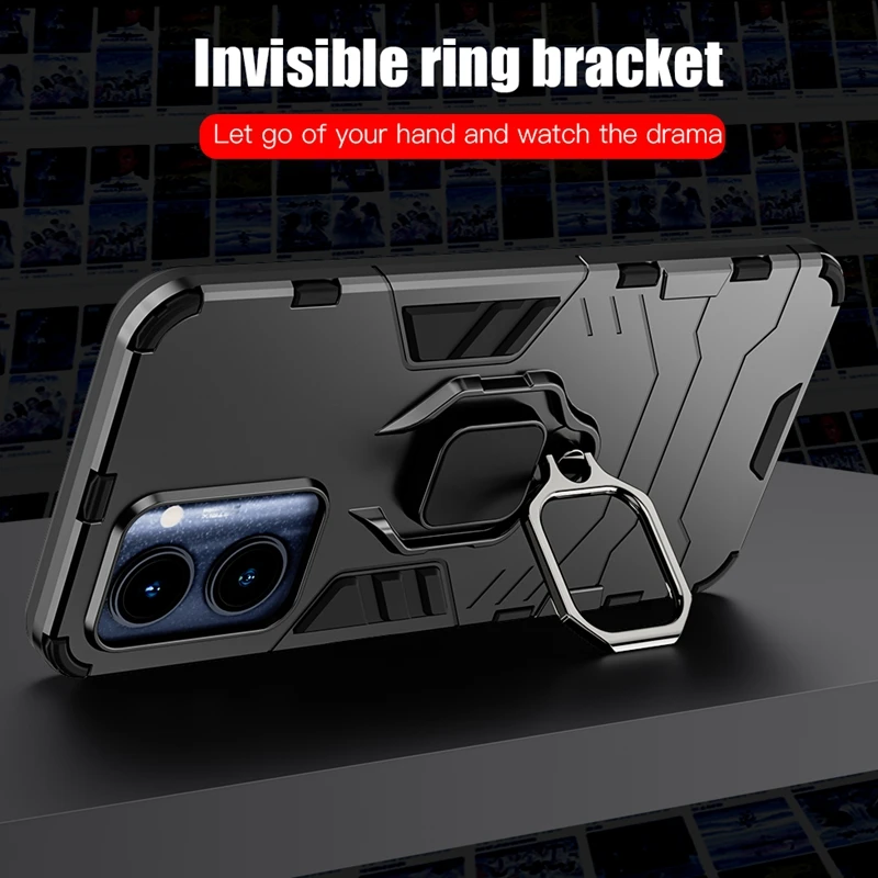 Magnetisk etui for OPPO Reno 12 Pro 5G Reno 11 11F beskyttelsesdeksel med ringstativbrakett Shell Fundas Coque_voghion.com