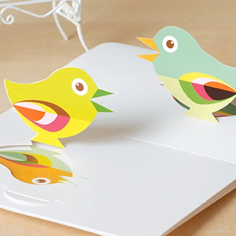 3D Pop-Up Cards Birthday Card Thank-you Girl Kids Wife Husband Birthday Gift Cake Greeting Card Postcards Gifts