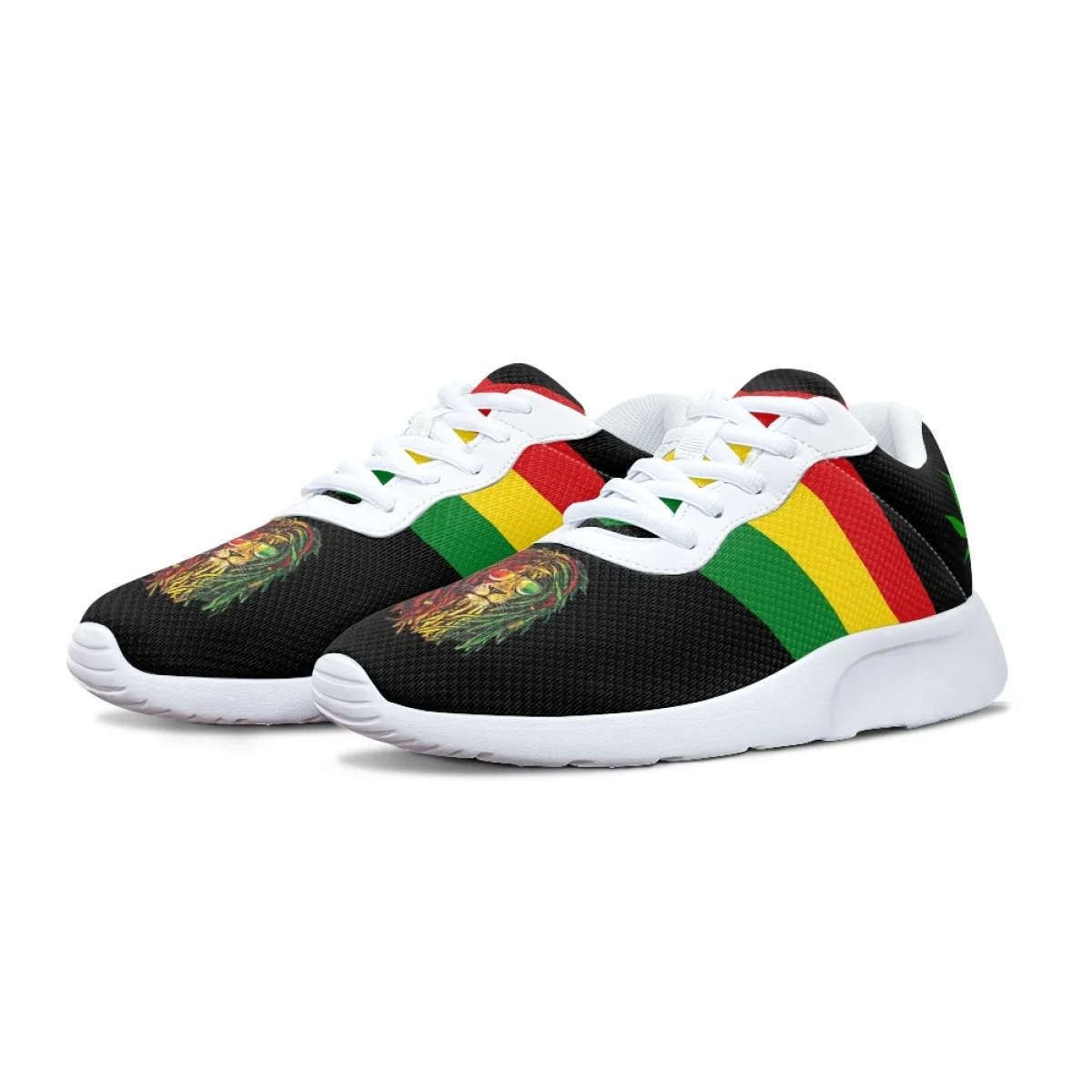 Jamaica Rastafari Flag Design Print for Women Training Yoga Shoes Cozy Shock Absorbing Non-slip Ladies for Outdoor Jogging Shoes