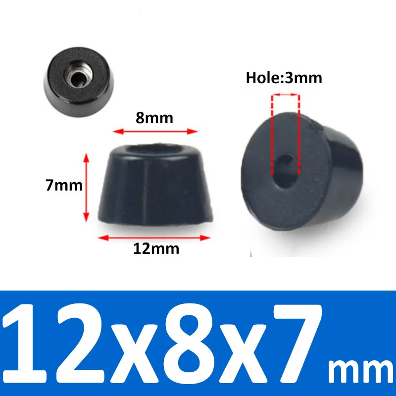 Black Synthetic Rubber Non-Slip Table Foot Pads with Gasket for Furniture and Speakers (4/8/10/20 Pcs)