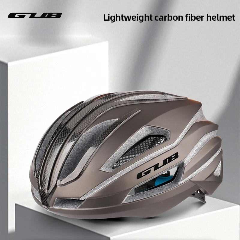 

GUB Men's Cycling Helmet Carbon Fibre PC+EPS Road Bicycle Helmet 260g Ultralight 16 Vents Breathable GB Safety Mtb Accessories