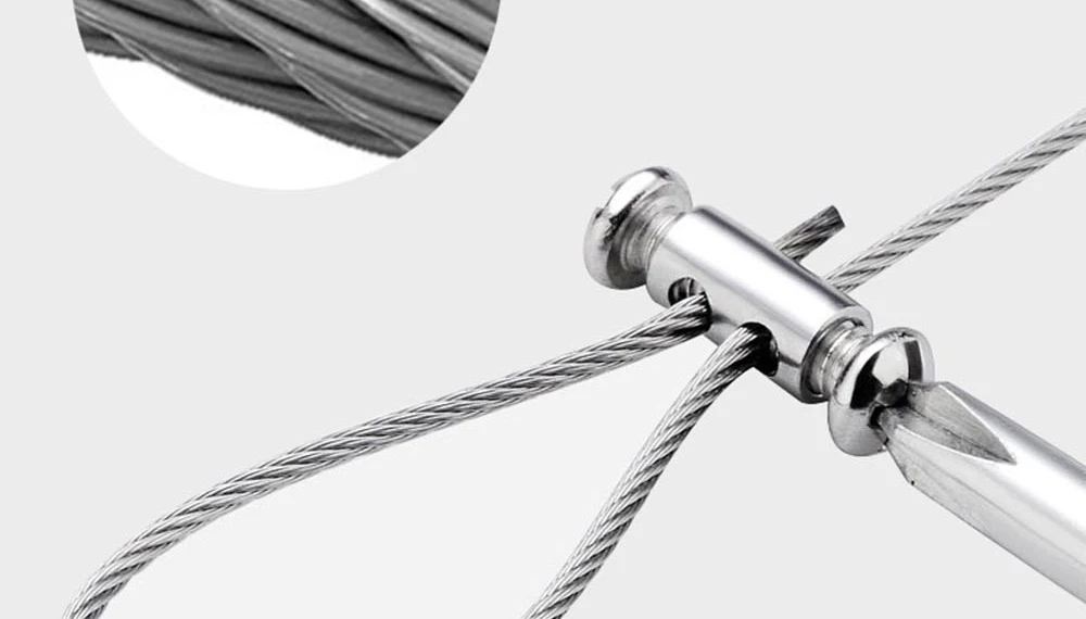 4 Stück 1,5 mm automatischer Hängecode, Edelstahl-Drahtseil, Kabel-Aufhängungsset mit Schließfach, Sicherheitsbelastung, 30 kg, verstellbar, 0,5–3 m – Detail 20