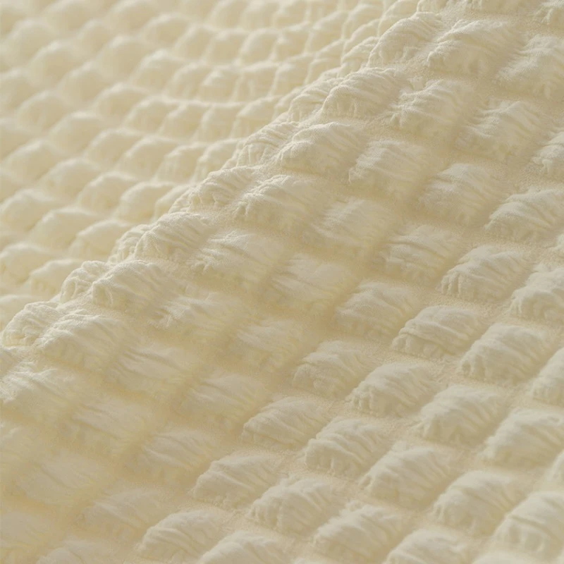 Однотонная эластичная вафельная ткань в клетку, 145x50 см Однотонная эластичная вафельная ткань в клетку, 145x50 см