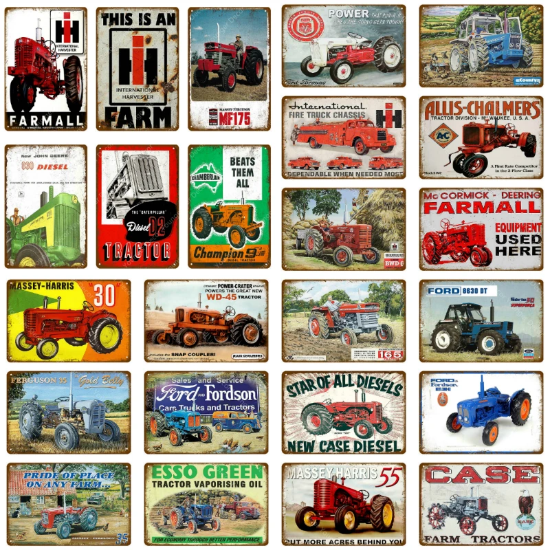 

Vintage Farm Tractor Metal Sign Tin Sign Metal Farmhouse Wall Decoration Farmhouse Vintage Metal Poster