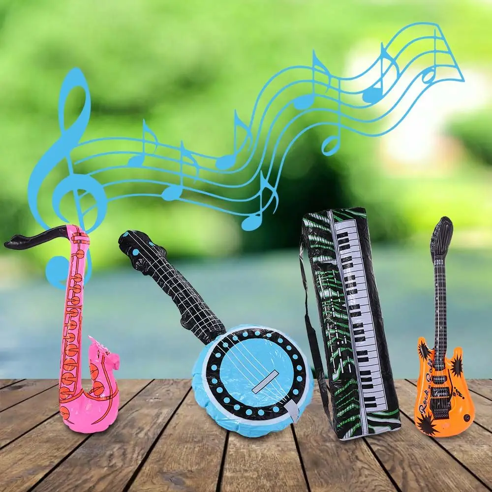 Inflatable Props Microphone Balloons Inflatable Guitar Balloon Instrument Ukulele  Inflatable Musical Instrument