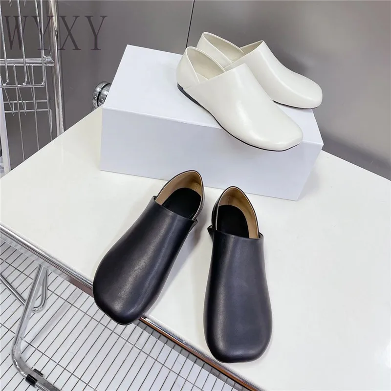 

Spring New Women Flats Round Toe Ballet Shoes Concise Genuine Leather Soft Comfort Women Shoes Slip On Casual Flats Woman 2023