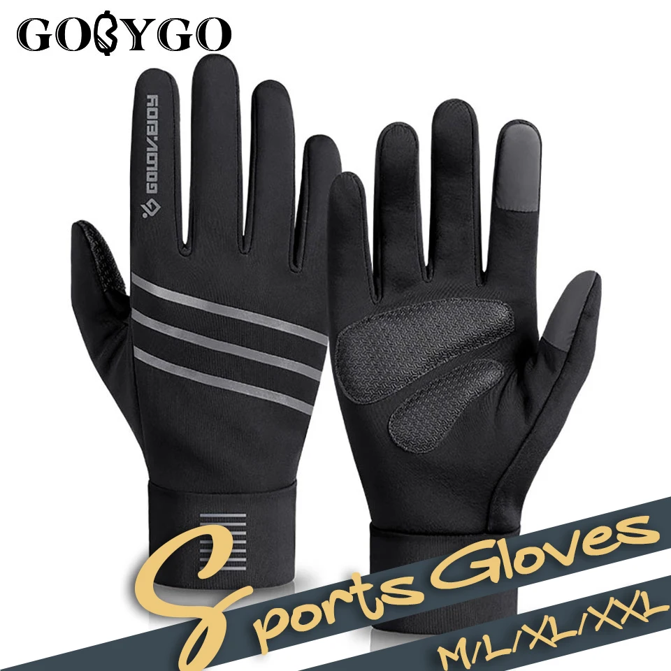 GOBYGO Warmth 러닝 장갑 여성 남성 방수 Windproof 사이클링 조깅 러닝 장갑 Anti-slip Wear-resistan Touch Screen